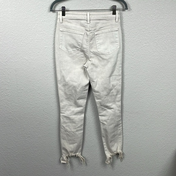 New L’Agence High Line Skinny Jeans High Rise Biscuit Destruct Sz 24 - Picture 8 of 13